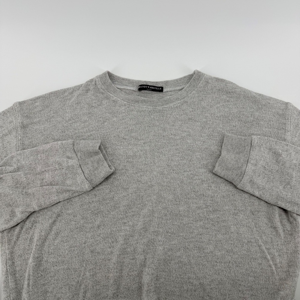 Brandy Melville Brianna Cotton Blend Crewneck Sweater Heather Gray OS